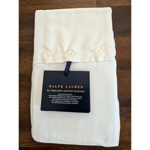 Ralph Lauren RL Organic Sateen Border Euro Sham Parchment NWT